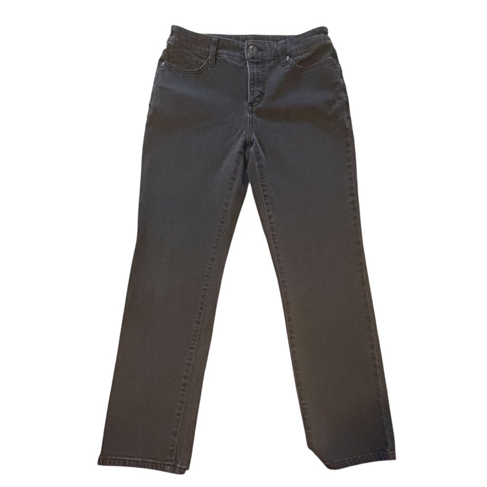 St. John’s Bay Petite Short Straight Leg Jeans 6PS Gray Stretch